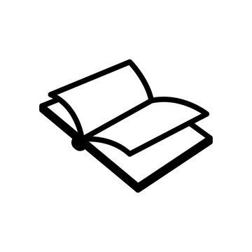 Minimal Open Book Icon for Education, Reading, Library, Learning, School, Academic and Knowledge Concepts