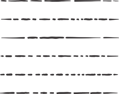 Hand drawn dashed lines pattern for minimalist design and organic texture background.