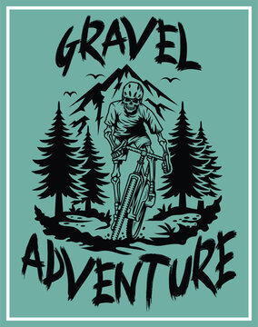 Outdoor Gravel Bike Adventure Illustration vector