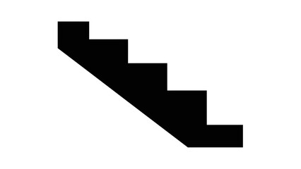 Fototapeta premium Minimalist Black Staircase Silhouette Icon