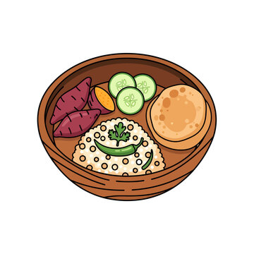 Rishi Panchami traditional meal plate with rice leafy greens