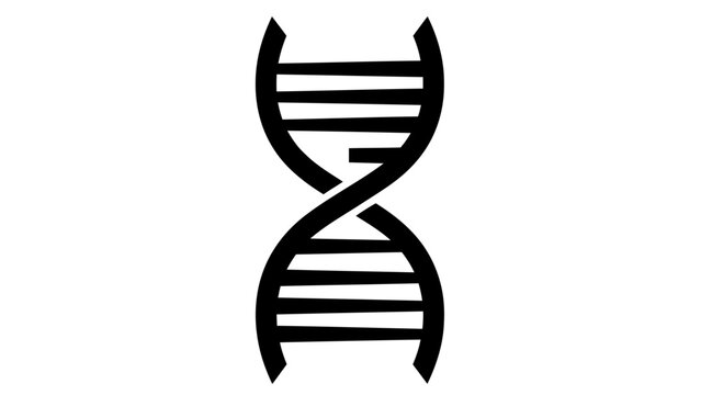Minimalist Black DNA Strand Helix Icon