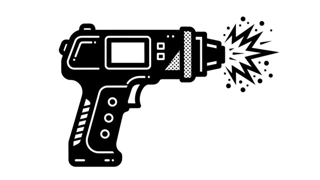 Futuristic Laser Blaster Gun Icon Vector Illustration