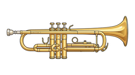 Golden Trumpet Musical Instrument Illustration © hidayati