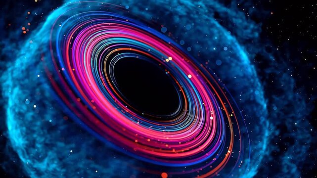 Colorful spiral galaxy in space