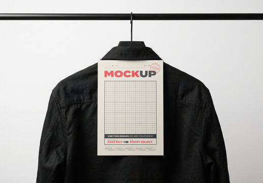 Branding Paper Staple To Fashion Hanging Shirt Mockup
