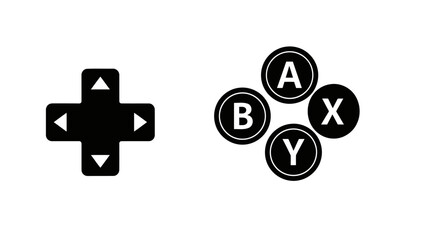 Gamepad Controller D-Pad and Action Buttons Icons © kiki__