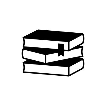 Minimal Open Book Icon for Reading, Education, Library, Learning, Study, School and Knowledge Concepts