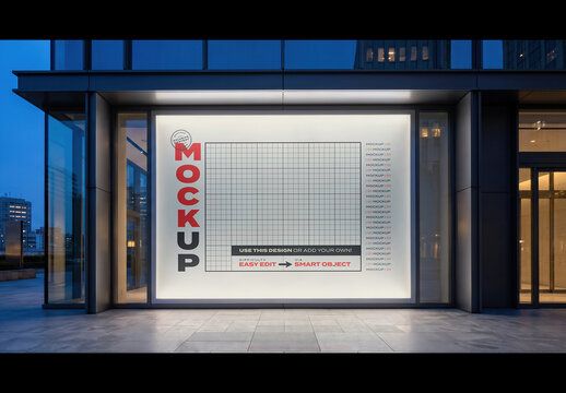 Horizontal Sign on Residential Building Mockup