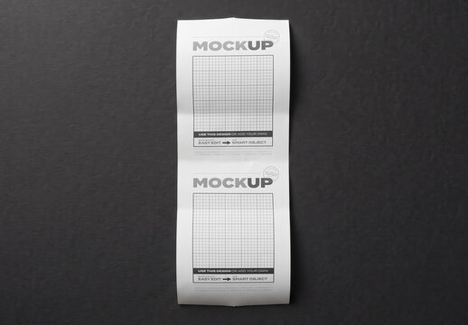 Ticket Receipt Long Vertical Mockup