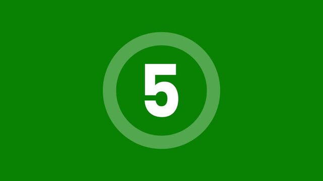 4k modern circular 30-second countdown timer 0 to 29 loop, minimalist progress bar animation on green screen for easy chroma key compositing
