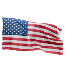 Fototapeta premium United States Flag Waving Perspective 3D Realistic Fabric Side 5