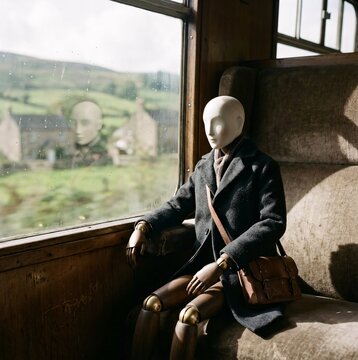 Traveling Mannequin &ndash; Surreal Journey Concept Illustration