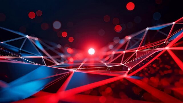 Abstract red geometric light pattern