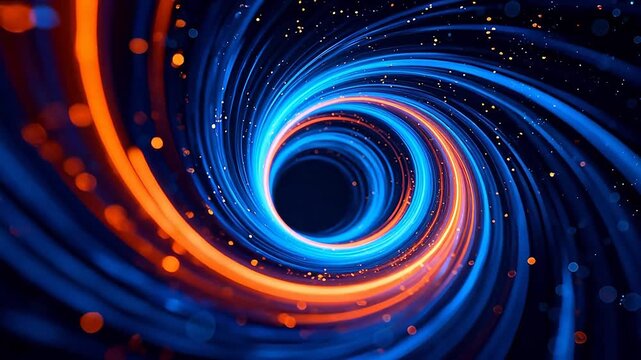 Spiral light pattern in space