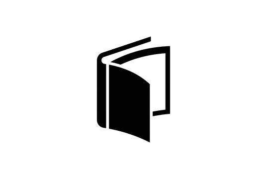 Open Book Icon Silhouette Vector Illustration