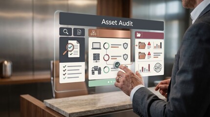 Naklejka premium Audit Management - Asset Audit Interface and Virtual Control Panels
