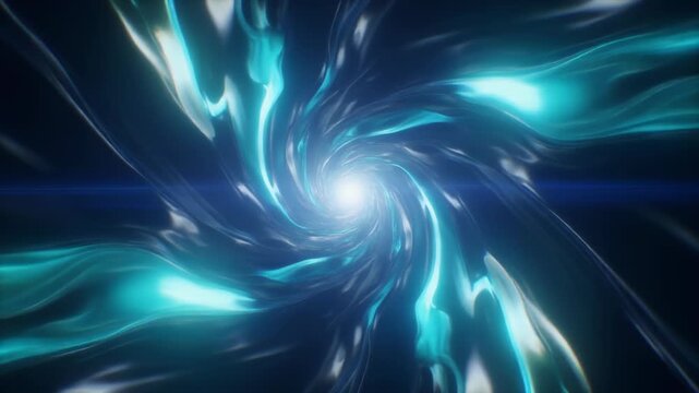 Vibrant blue swirling neon light tunnel abstract background, dynamic motion blur, glowing white center, futuristic digital wallpaper, seamless texture
