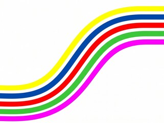 Fototapeta premium Colorful Parallel Wavy Stripes on White Background