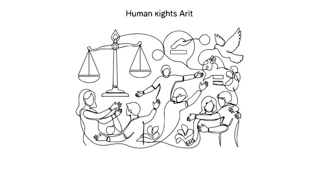 Human Rights Art: Unity, Justice, Freedom, Equality, Peace, Diversity
