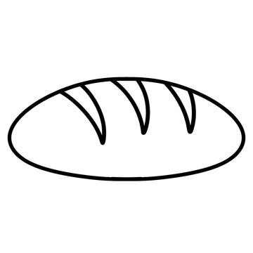 outline of a cartoon illustration of bread 