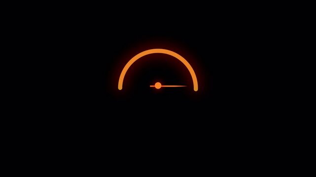  Speedometer Animation on Transparent Background. Rating Meter, speed meter animation, speed test icon. Internet speed test animation with Alpha Channel in 4K