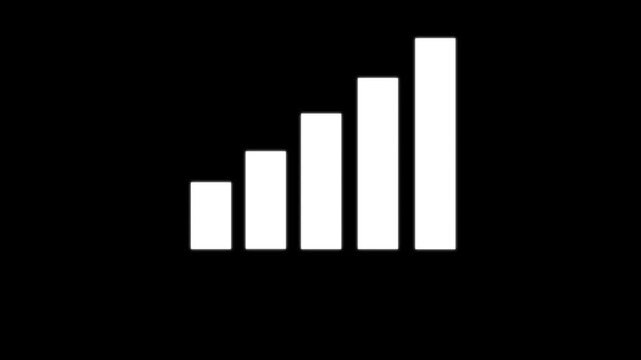Business growth concept in graph chart showing marketing sales profit increasing to future target on black background. business graph success animation 4k video