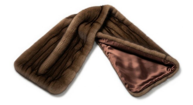 Brown faux fur scarf or stole accessory with accessory clothing outerwear fashionable garments comfortable material