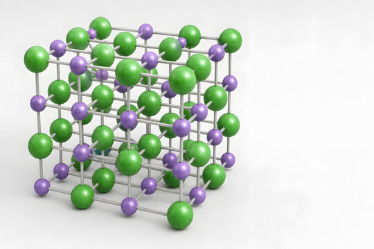 Sodium Chloride Crystal Lattice Scientific Illustration