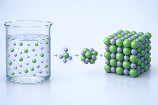 Ions Forming Ordered Cubic Salt Crystal Lattice