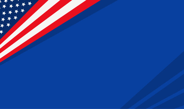 American flag design with stars and stripes, providing ample blue copy space. Ideal for patriotic, political designs, or celebrate fourth of july themes.