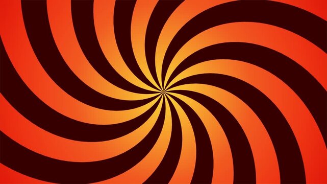 Hypnotic Orange Sunburst Vortex Loop with Rotating Retro Psychedelic Spiral Rays 4k video