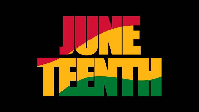 Juneteenth Text Seamless Looping Motion Graphics Background