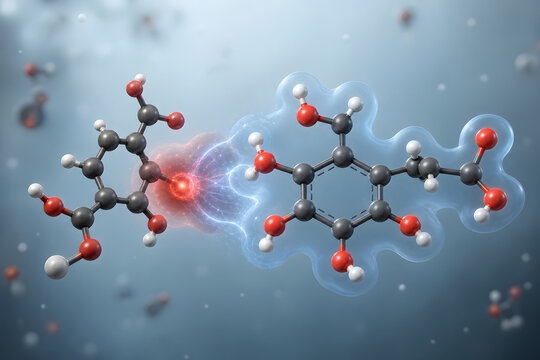 Antioxidant Molecule Neutralizing Reactive Radical Binding Concept