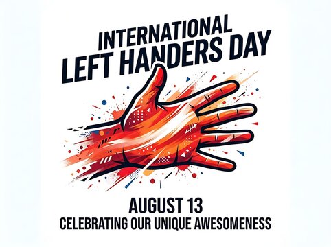 Colorful creative poster for international left handers day celebrating uniqueness and creativity in modern design style