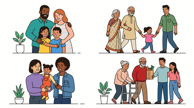 Happy diverse family members celebrating Grandparents Day with love and togetherness