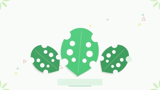 Tropical Monstera Leaves Flat Design Illustration for Summer