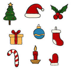 set of christmas icons