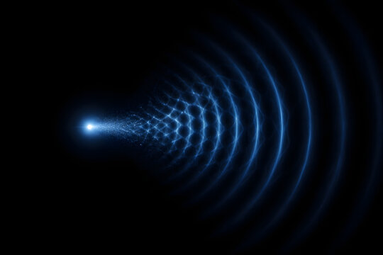 Glowing Electron Dissolving Into Quantum Interference Waves