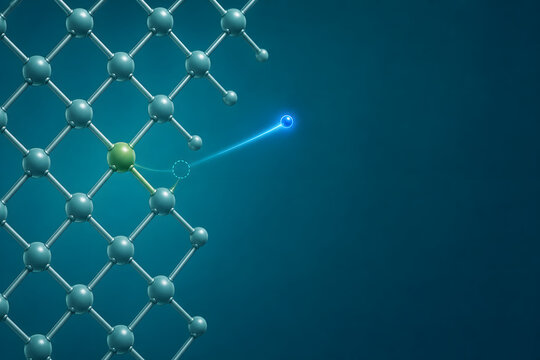 N type silicon lattice with free electron