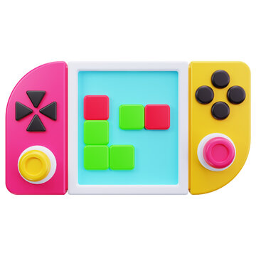 Kids Handheld Game Console 3D Illustrations