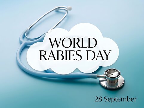World rabies day awareness concept with stethoscope and thought cloud design illustration