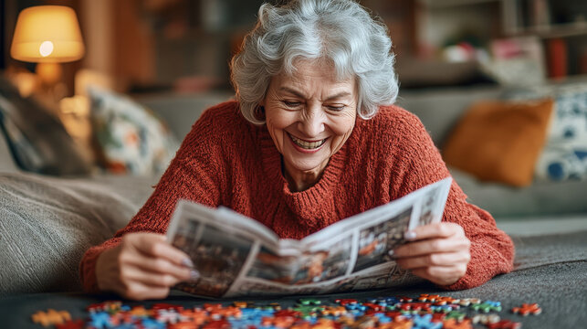 older woman with grey hair.
