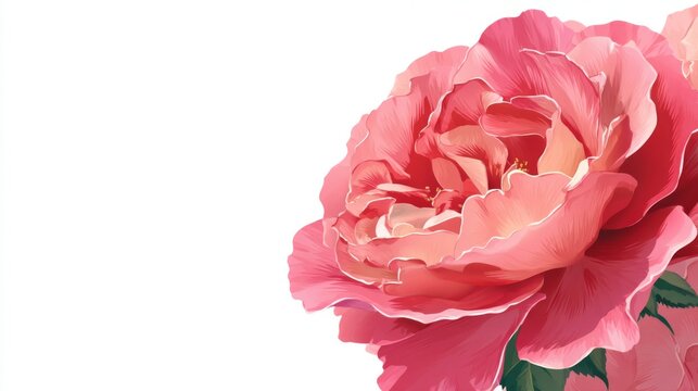Beautiful Pink Rose Blossom Illustrating Nature's Elegance with Delicate Petals and Vibrant Colors Ideal for Floral Backgrounds and Artistic Designs