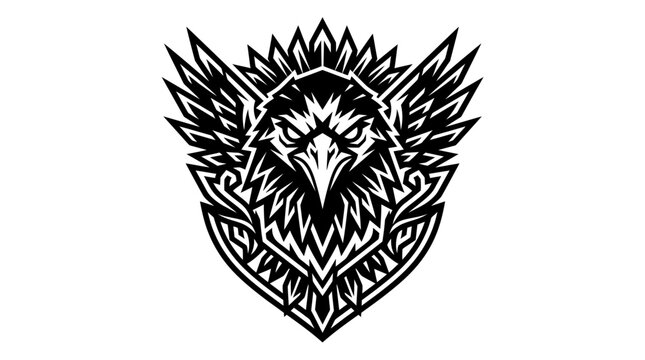 Eagle Head Shield Tattoo Design.