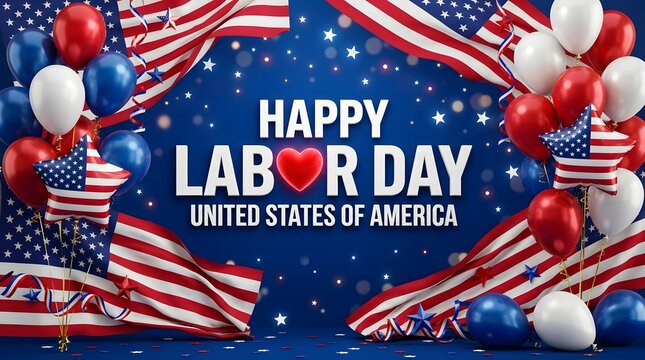 Happy labor day united states of america patriotic celebration background
