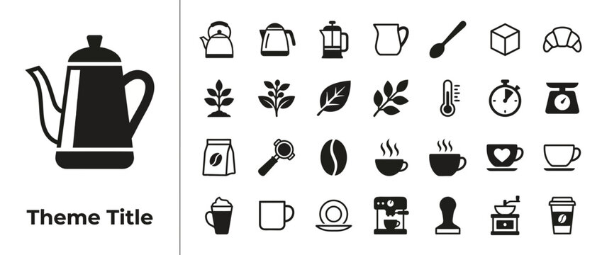 Coffee and Tea Vector Icon Set