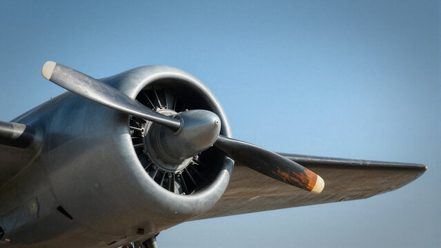 old plane propeller close up