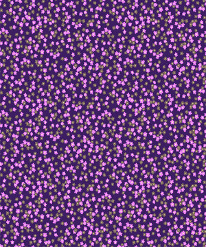 Small Pink Flower Pattern on Dark Purple Background Subtle Repeating Floral Design