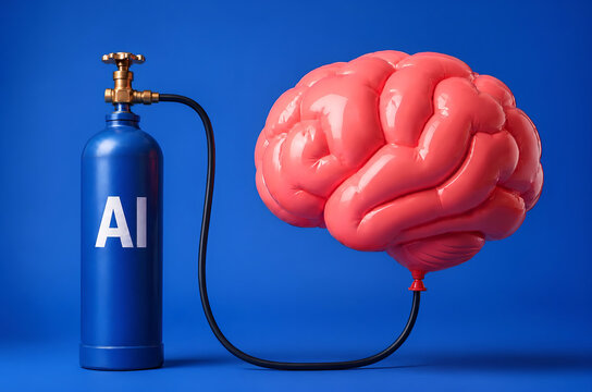 AI Boosting Human Brain Power as Productivity Concept